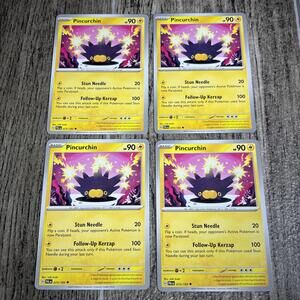 4X Pokemon TCG Paldea Evolved Pincurchin Regular Uncommon 073/193 NM